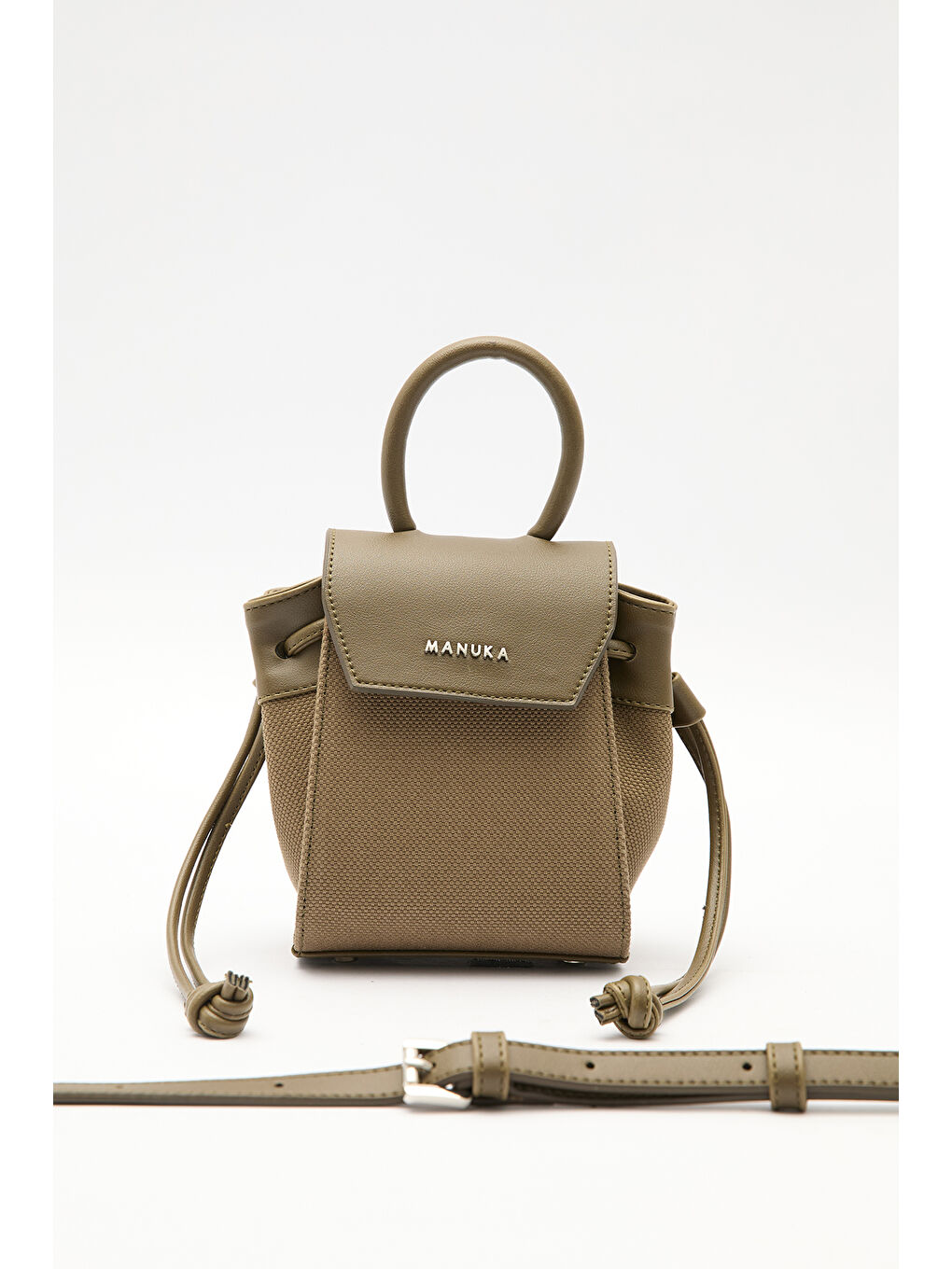 Kanvas Kapaklı Mini Çanta Kahverengi-2