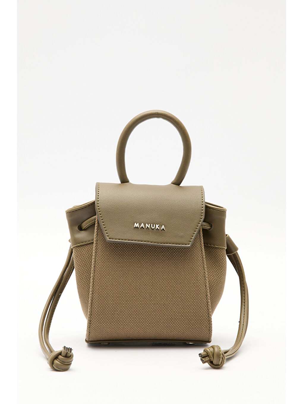 Kanvas Kapaklı Mini Çanta Kahverengi-3