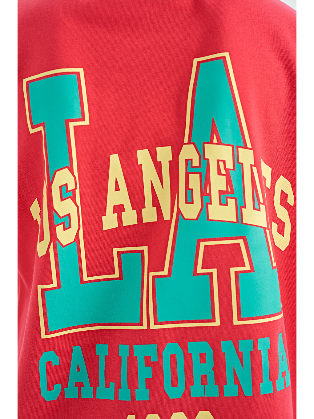 Pembe Rose Ön Arka Baskılı O Yaka Oversize Kısa Kollu Kız Çocuk Tişört - 75127-8