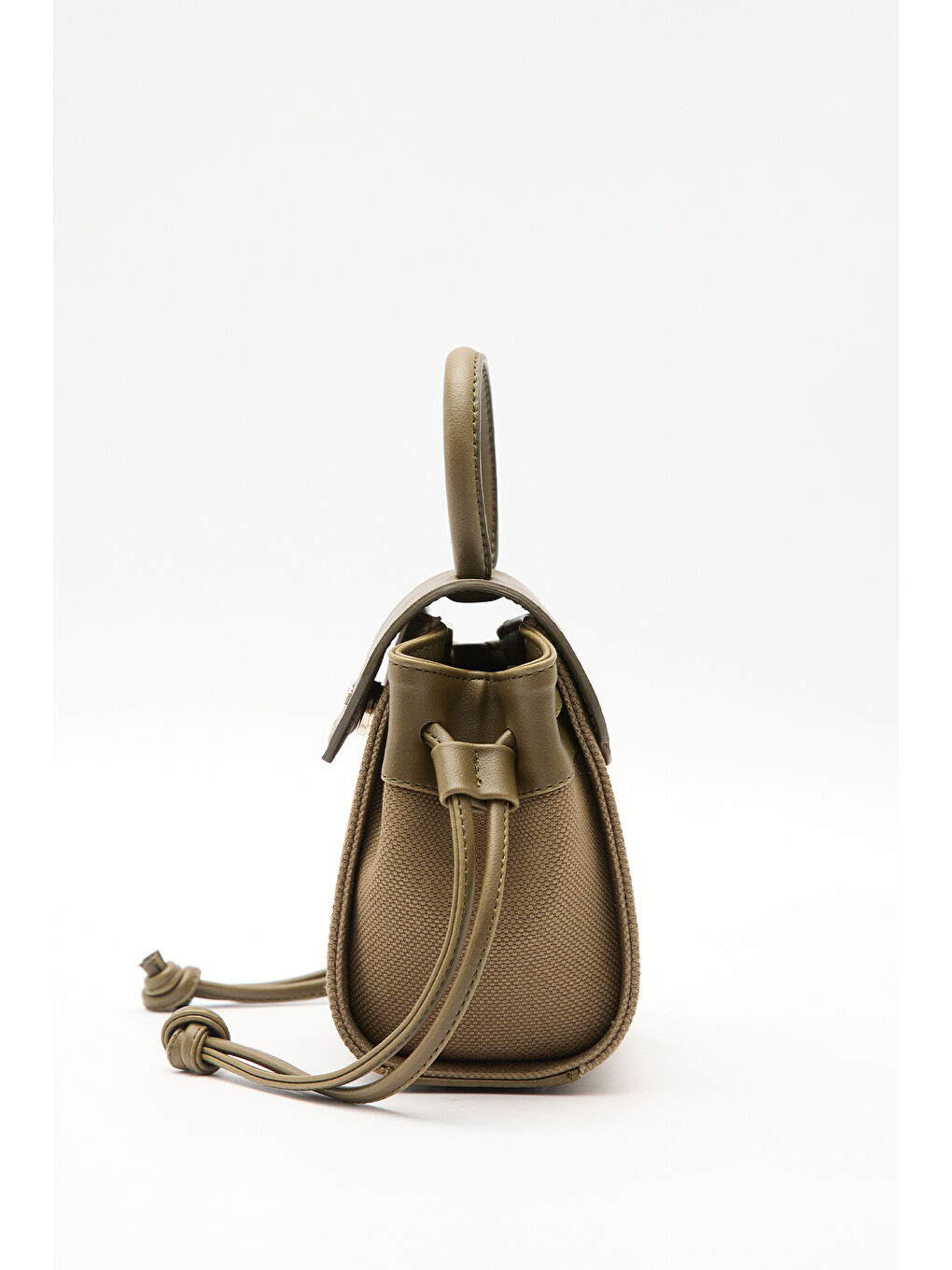 Kanvas Kapaklı Mini Çanta Kahverengi-6