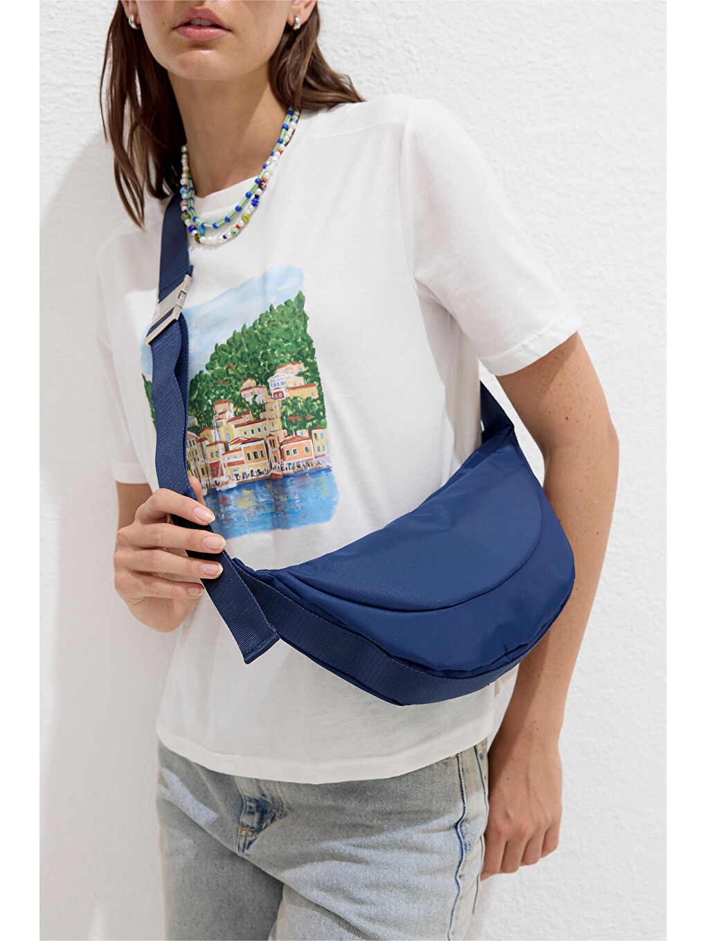 Lexa Metal Tokalı Çapraz Çanta Lacivert-1