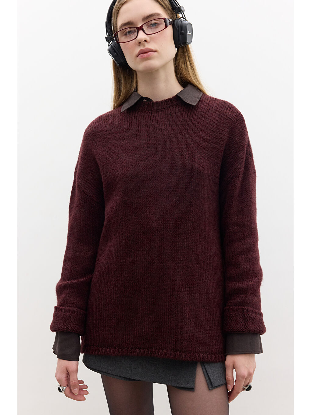 Oversize Kazak Bordo-3