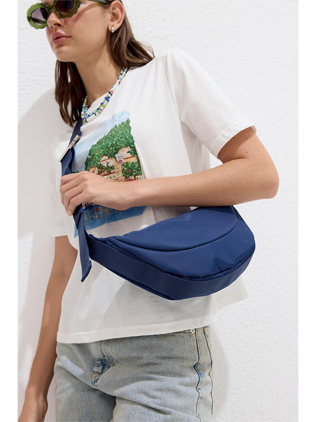 Lexa Metal Tokalı Çapraz Çanta Lacivert-3