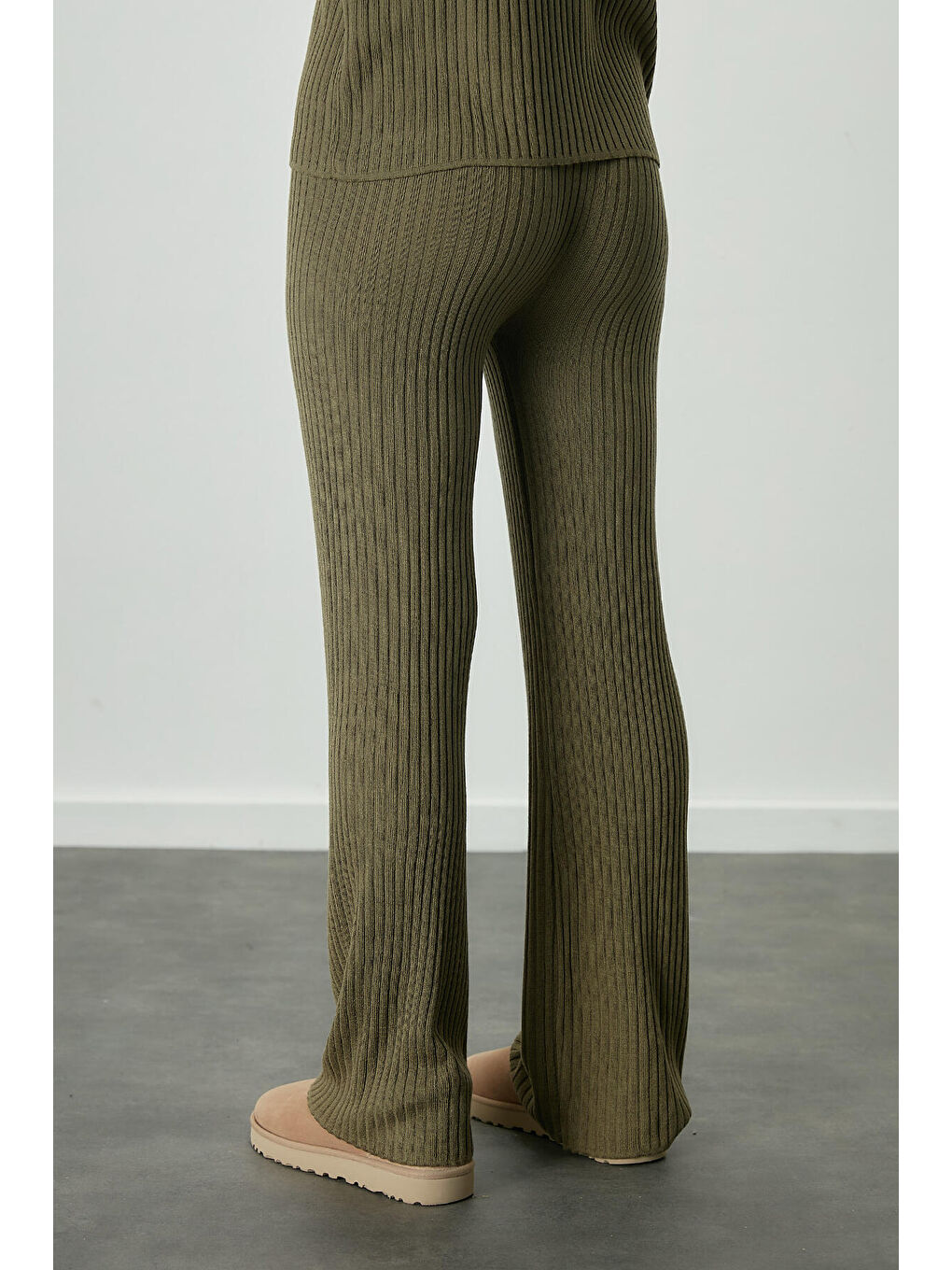 Fitilli Rahat Triko Pantolon Haki-7