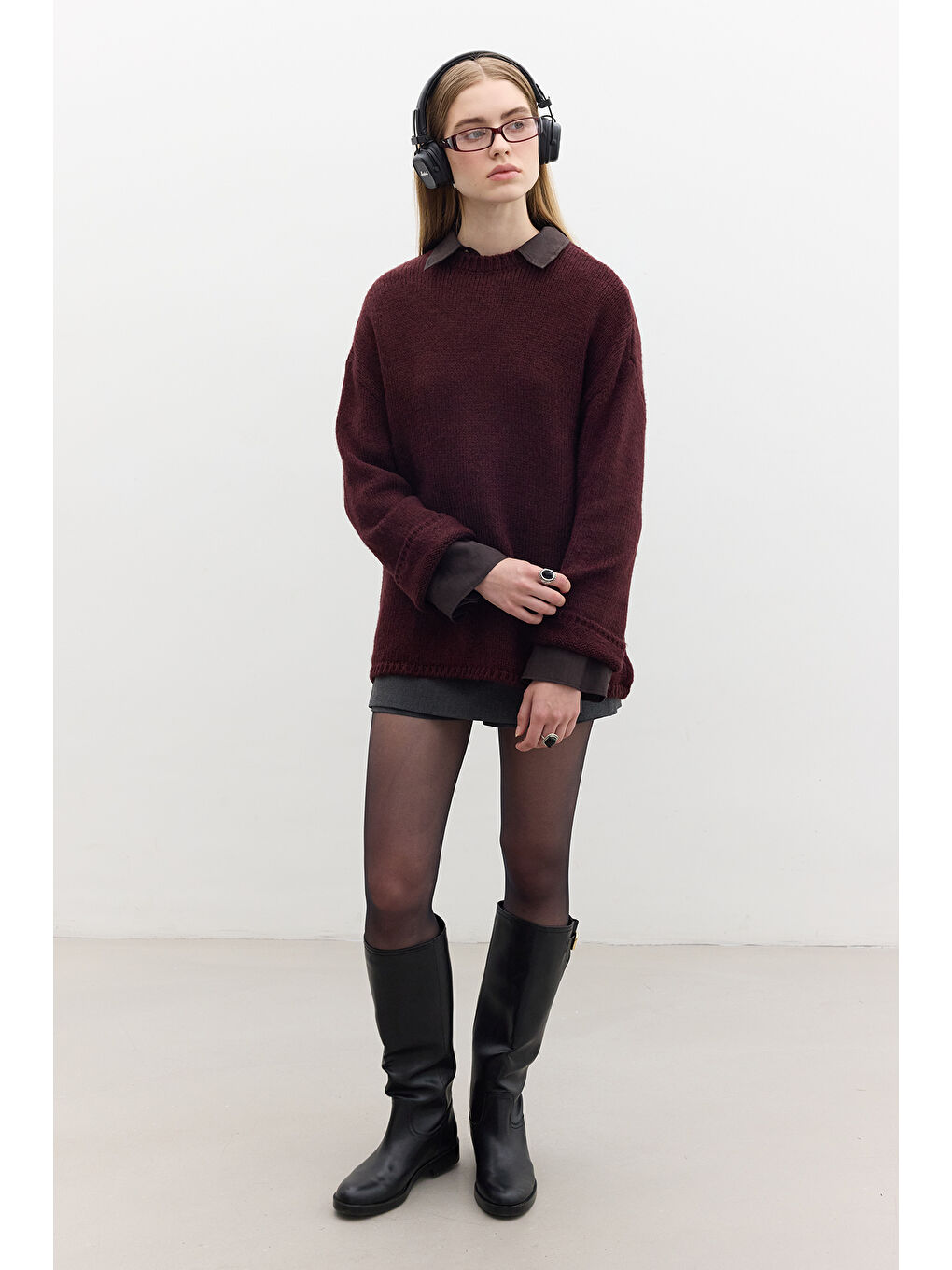 Oversize Kazak Bordo-5