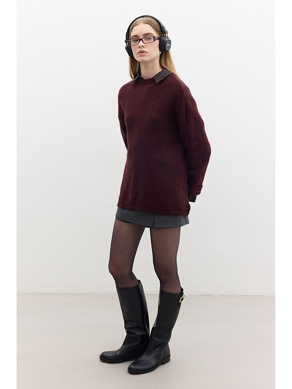 Oversize Kazak Bordo-6