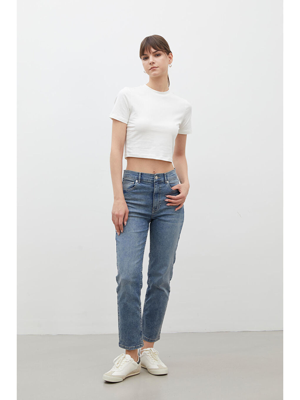 Bootcut Fit Denim Pantolon Mavi-1