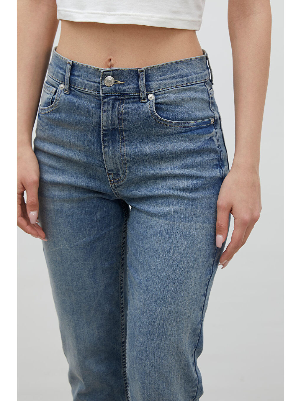 Bootcut Fit Denim Pantolon Mavi-3