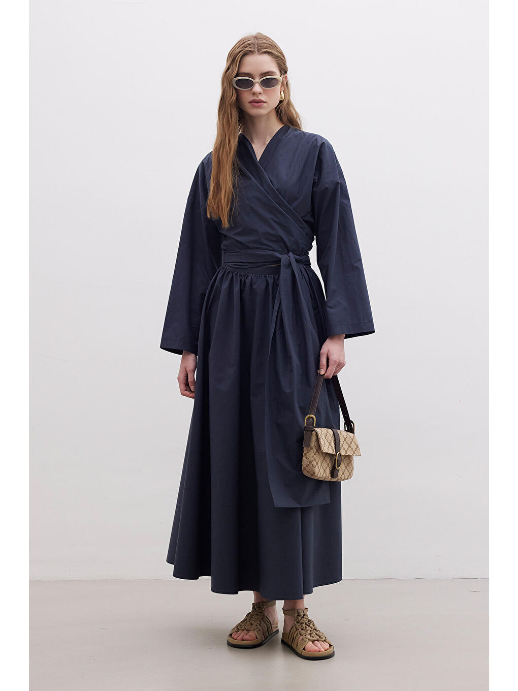 Kimono Tarz Premium Gömlek Lacivert-1