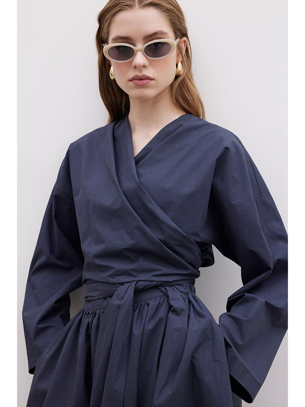 Kimono Tarz Premium Gömlek Lacivert-2