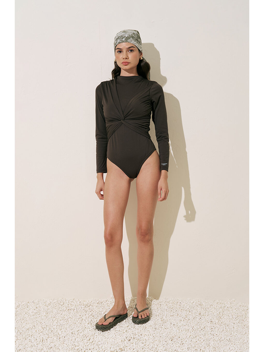 Düğüm Detaylı Surf Mayo Kahverengi-1