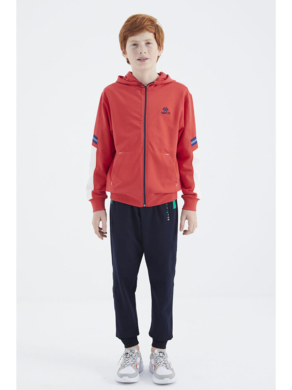 Kırmızı Fiesta Fermuarlı Erkek Çocuk Sweatshirt - 11180-2