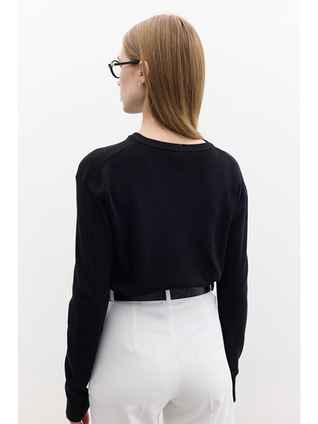 Yumuşak Dokulu Triko Hırka Siyah-3