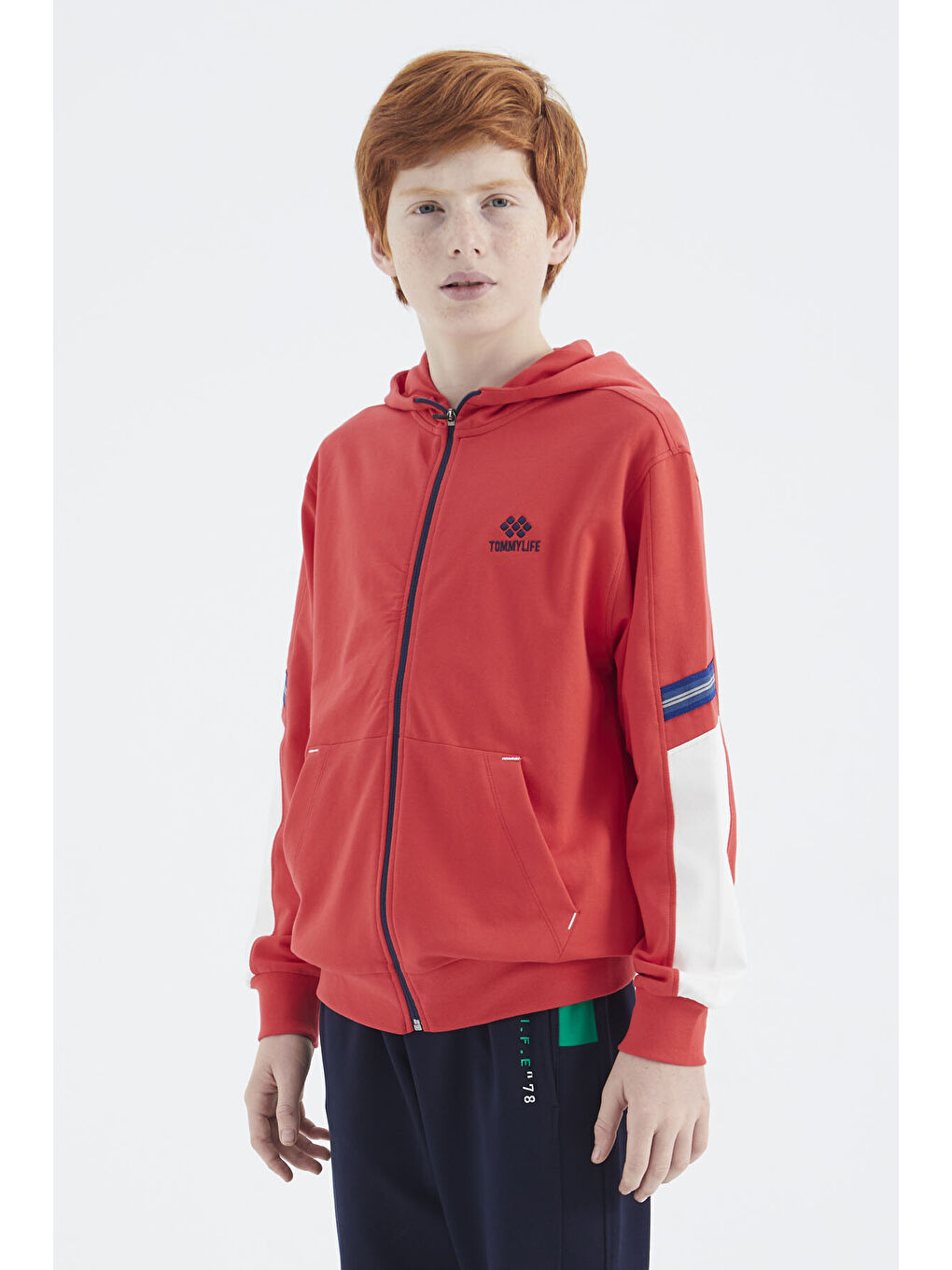 Kırmızı Fiesta Fermuarlı Erkek Çocuk Sweatshirt - 11180-4