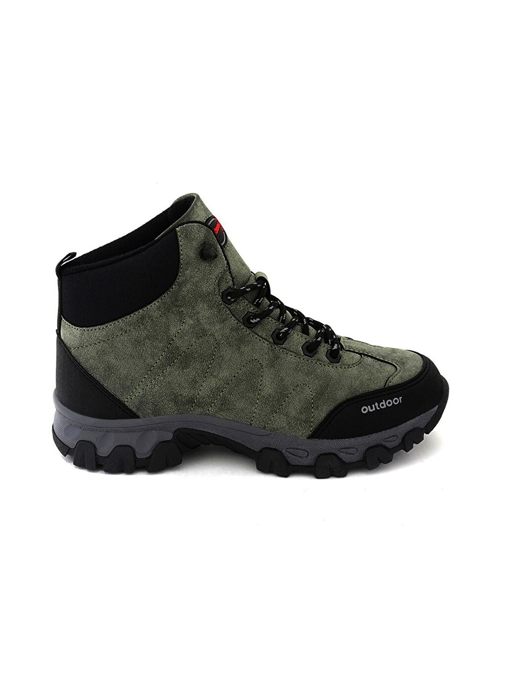 Haki Yuvarlak Burunlu Bağcıklı Erkek Trekking Bot-1