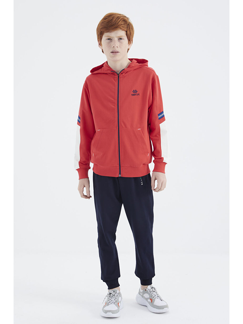 Kırmızı Fiesta Fermuarlı Erkek Çocuk Sweatshirt - 11180-6