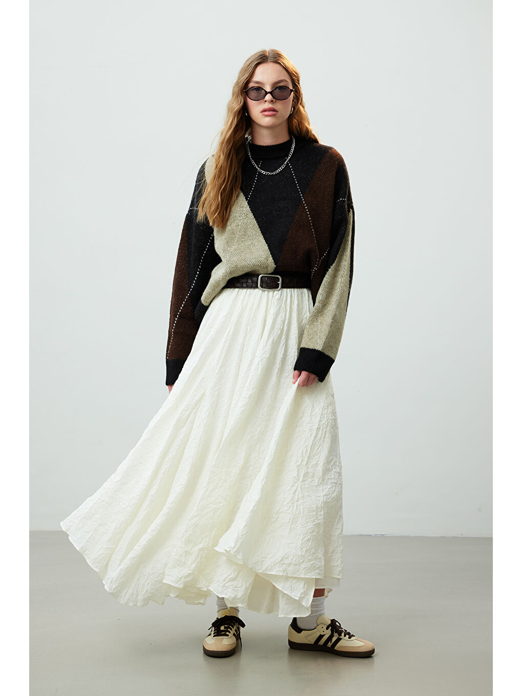 Crush Efekli Premium Etek Crush Efekli Premium Etek Ekru-1