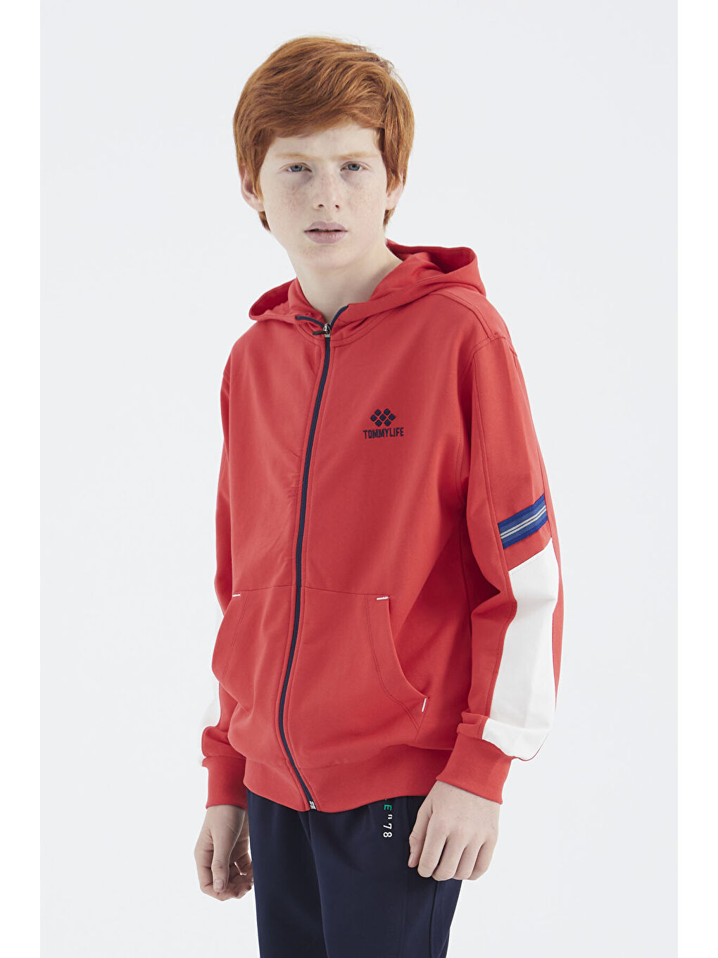 Kırmızı Fiesta Fermuarlı Erkek Çocuk Sweatshirt - 11180-8