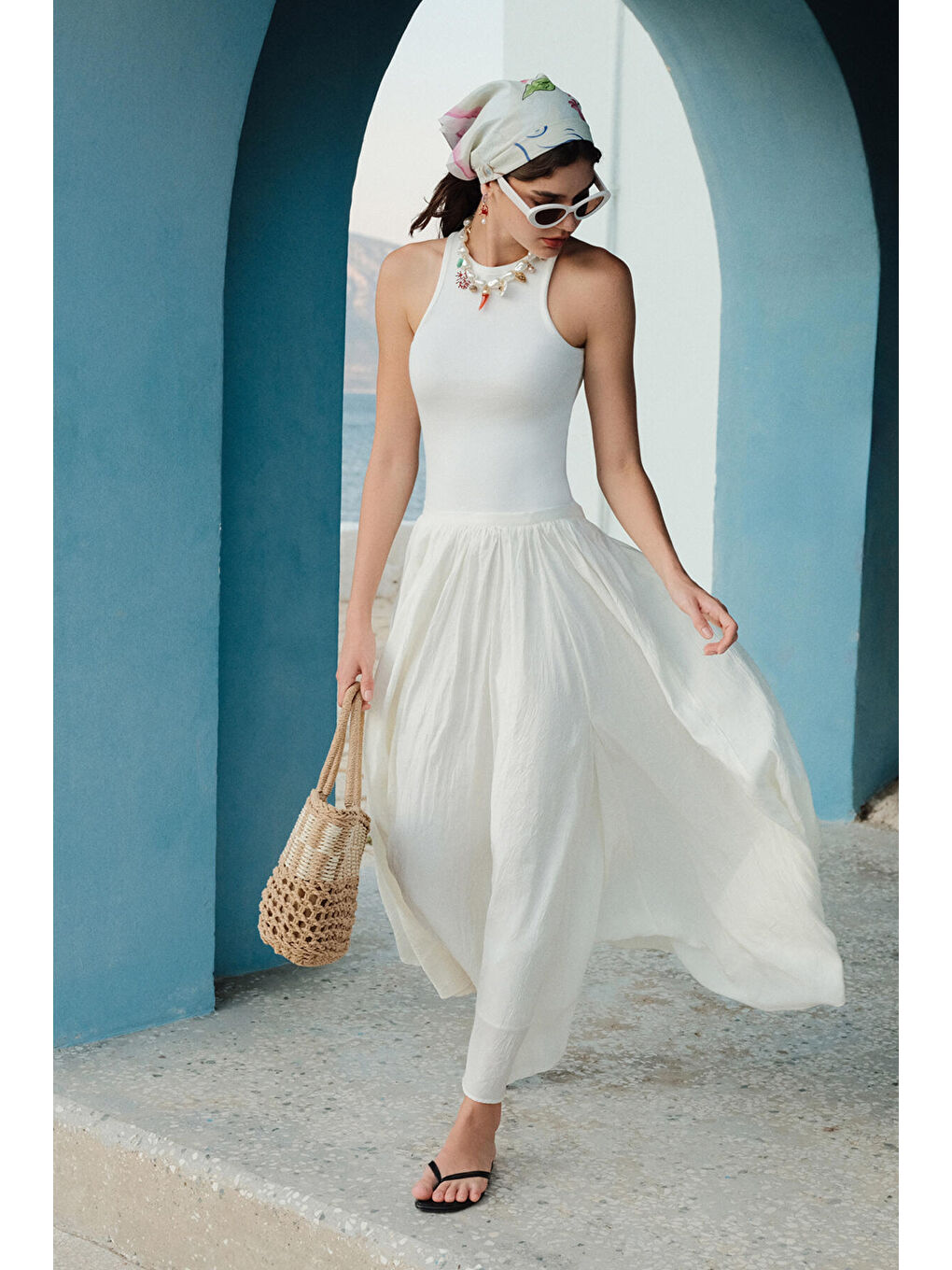 Crush Efekli Premium Etek Crush Efekli Premium Etek Ekru-5