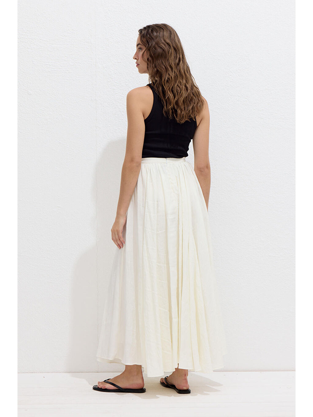 Crush Efekli Premium Etek Crush Efekli Premium Etek Ekru-7