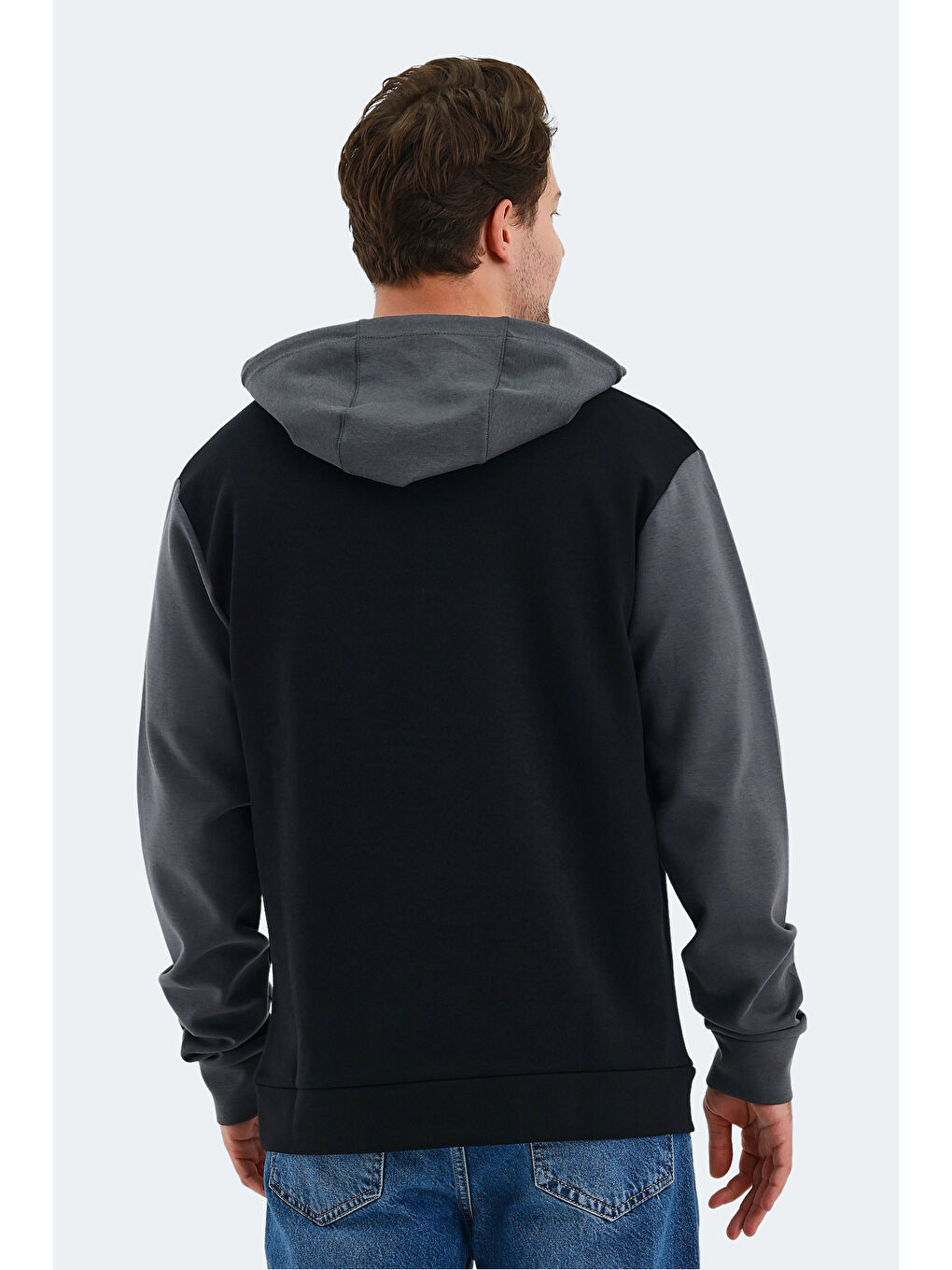 VIOLA  Erkek Hoodie Siyah / Gri-1