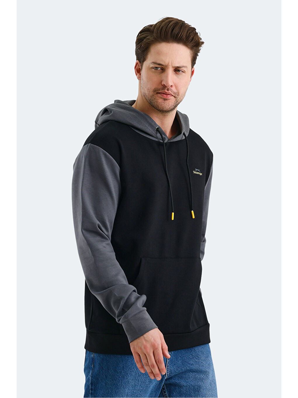 VIOLA  Erkek Hoodie Siyah / Gri-2