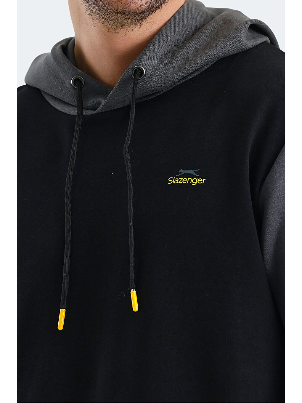 VIOLA  Erkek Hoodie Siyah / Gri-4