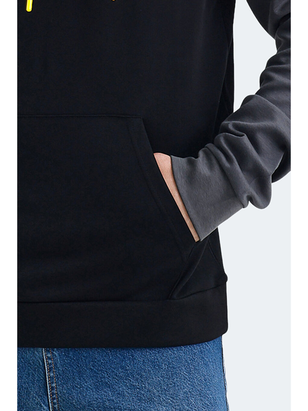 VIOLA  Erkek Hoodie Siyah / Gri-5