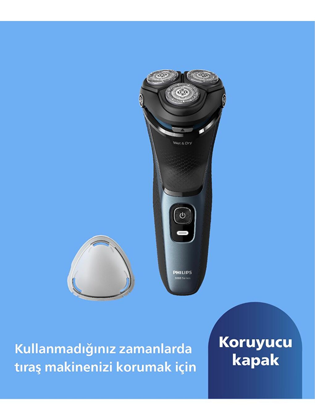 Philips Koyu Mavi-Siyah 3000 Serisi Tıraş Makinesi S3144/00 - 11