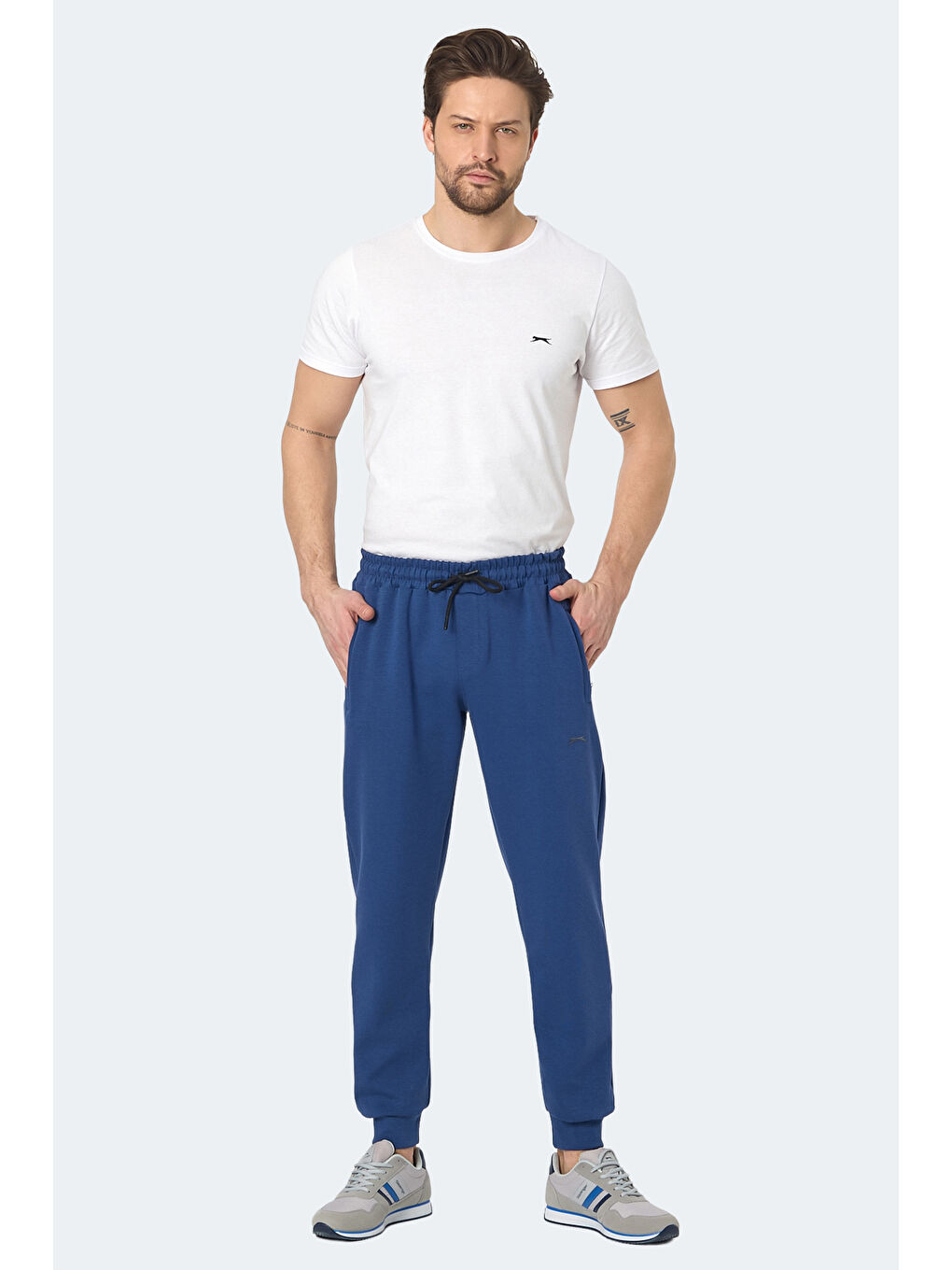 İndigo KIWI IN Erkek Fermuar Cepli Dar Paça Indigo Eşofman Altı-3