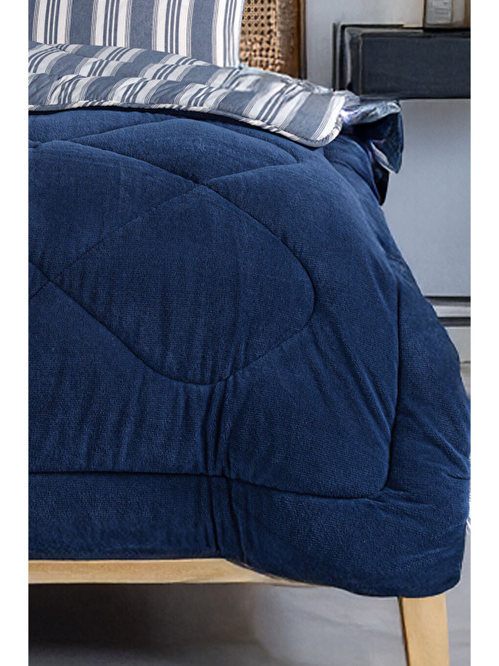 Sport Çizgili 2li Yastık Kılıfı Soft Line Lacivert-2