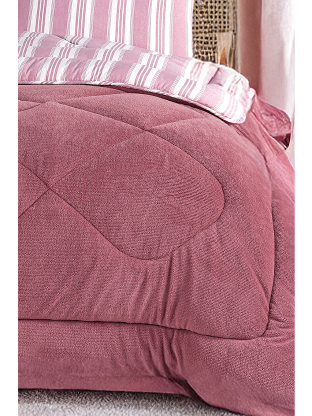 UPSTYLE Sport Çizgili 2li Yastık Kılıfı Soft Line Bordo - 2