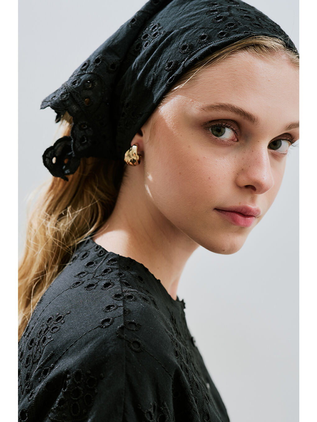 Brode Düğmeli Elbise Siyah-2