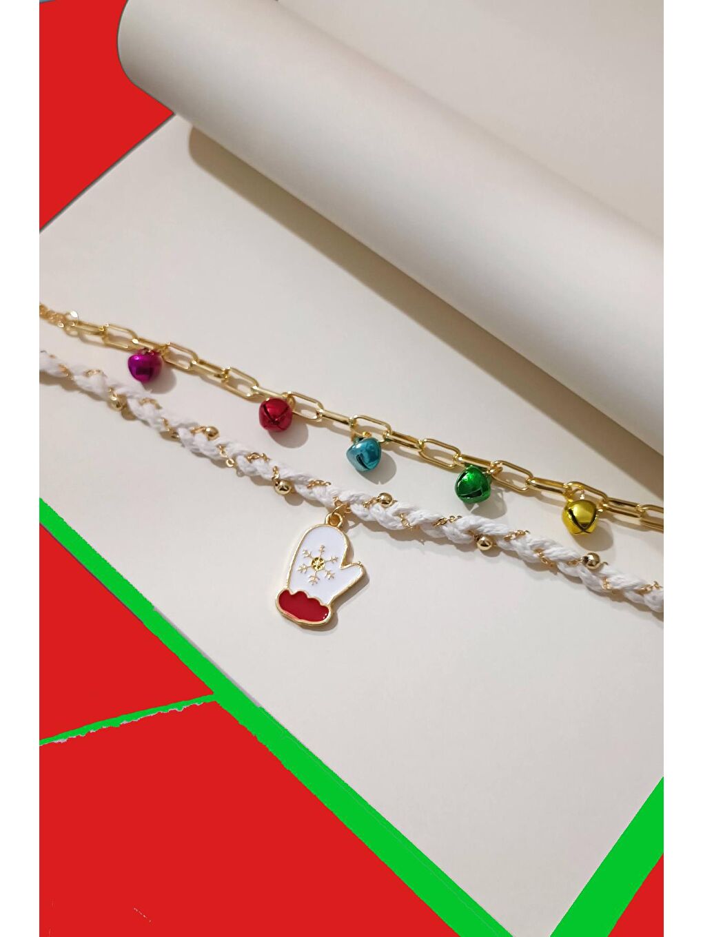 Beyaz Yılbaşı Puravida Örgü Bileklik-1