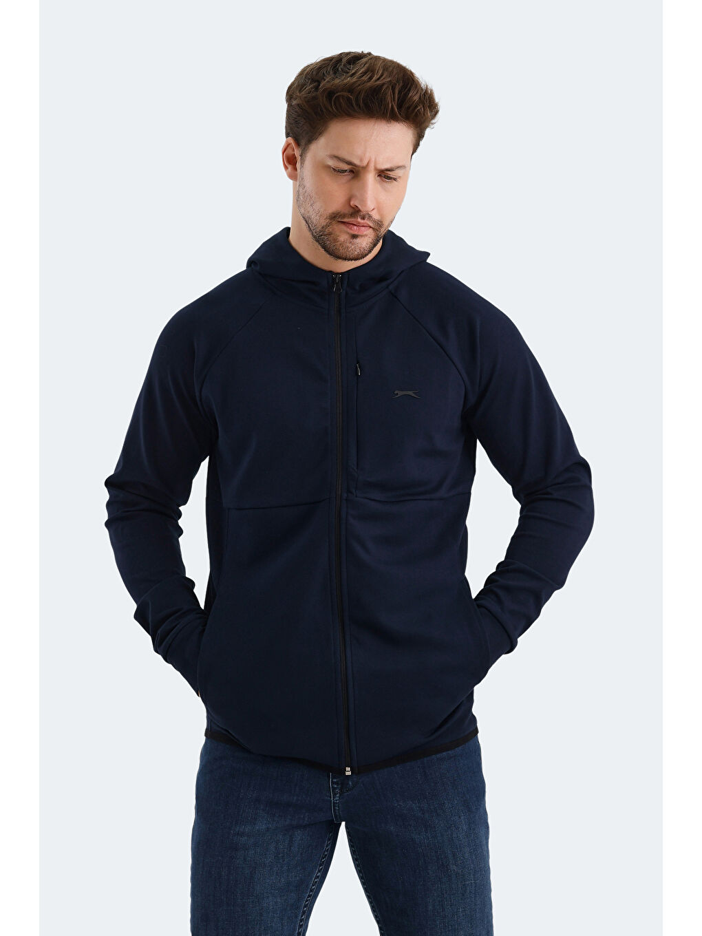 VIOLET Erkek Fermuarlı Sweatshirt Lacivert-4