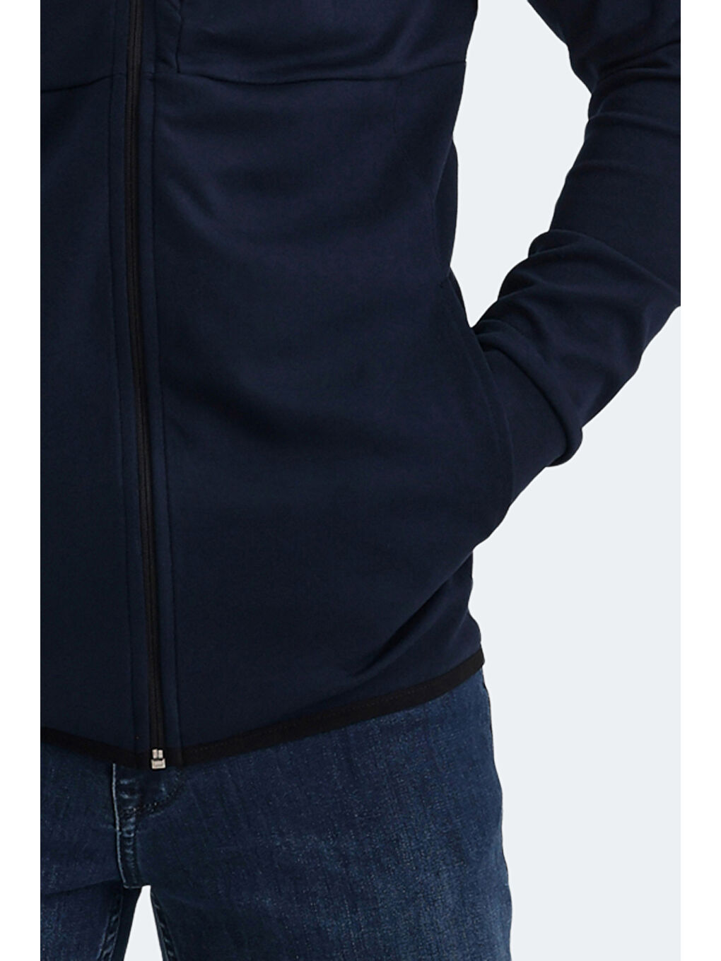 VIOLET Erkek Fermuarlı Sweatshirt Lacivert-5