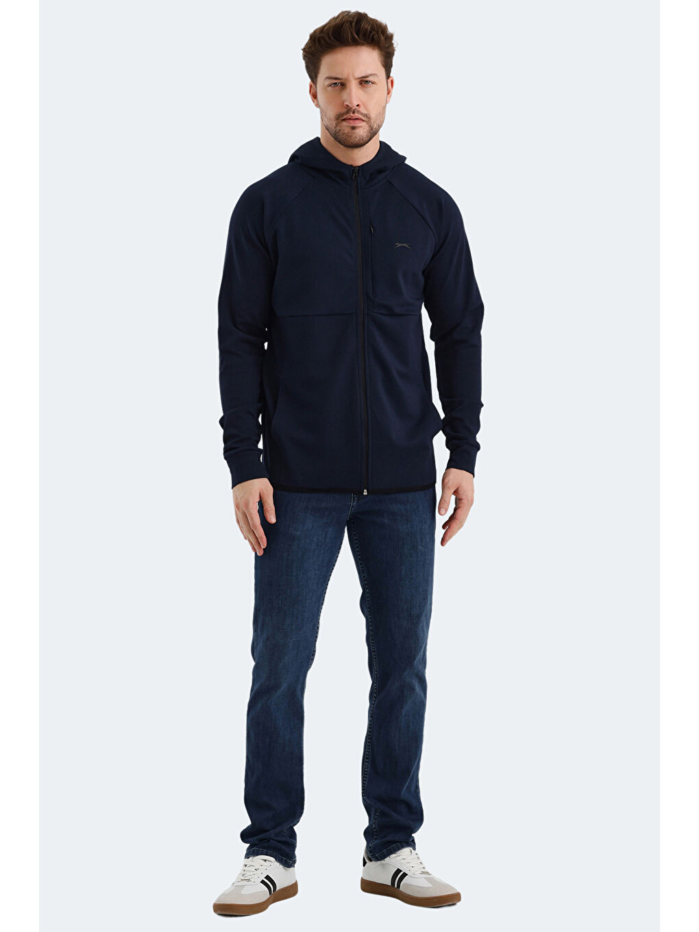 VIOLET Erkek Fermuarlı Sweatshirt Lacivert-6