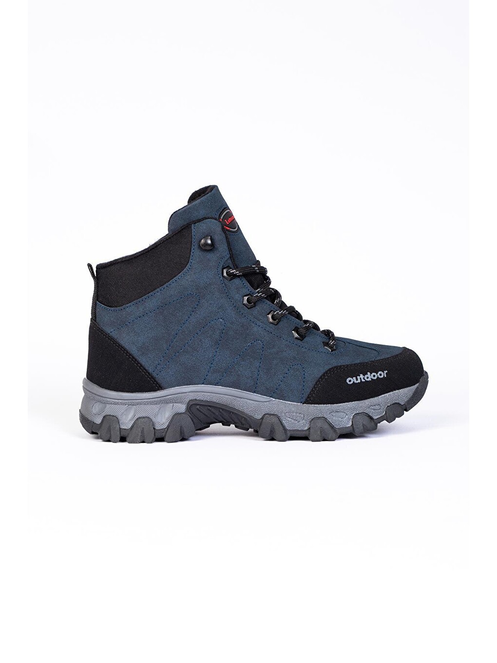 Lacivert Yuvarlak Burunlu Bağcıklı Erkek Trekking Bot-1