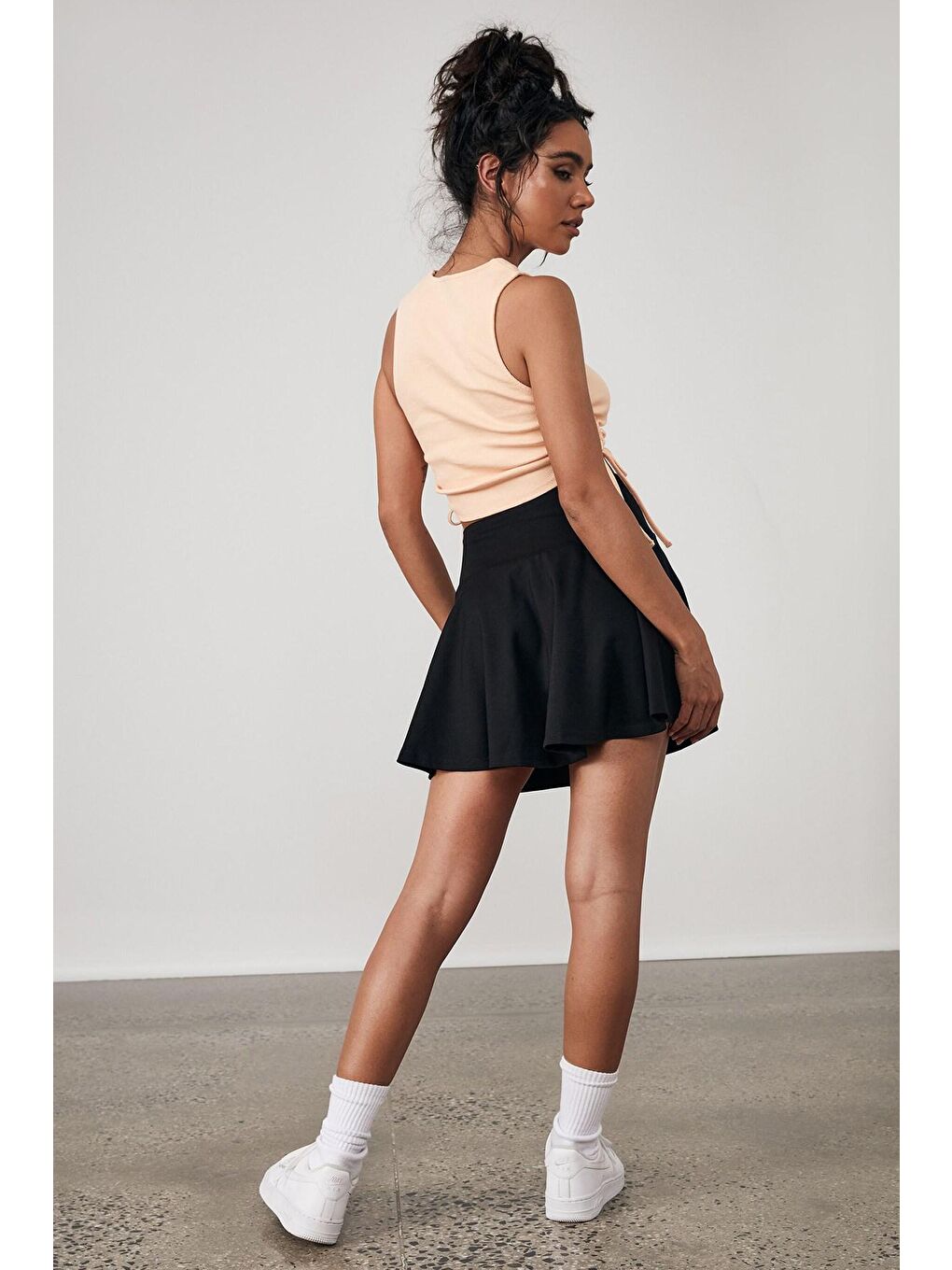 Kadın Siyah Basic Kısa Tenis Etek Mg1456-3