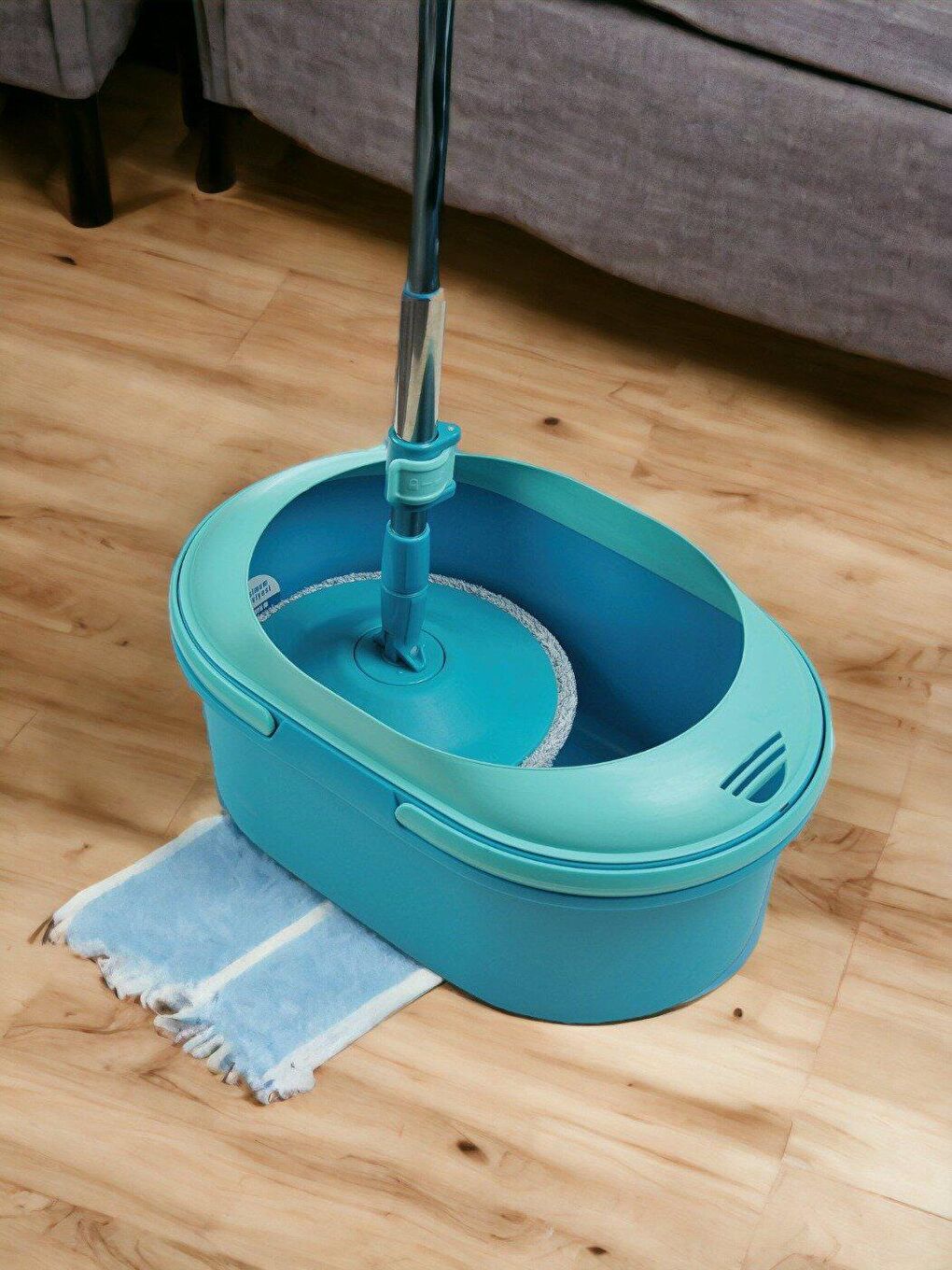 Motek Açık Mavi Mt-50 Islak Kuru Su Sıçrama Önleyicili Turbo Disk Mop Set