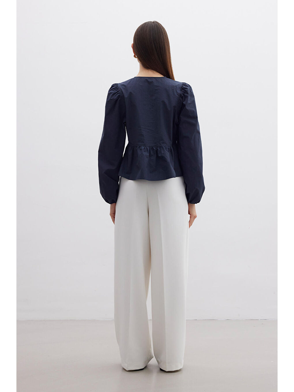 Bağlamalı Premium Bluz Lacivert-7