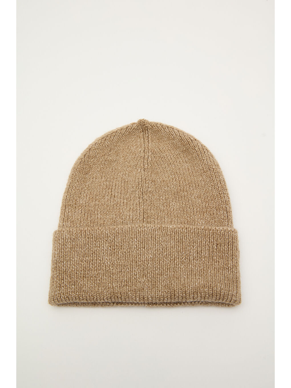 Bej Fitilli Örgü Bere Vizon-4