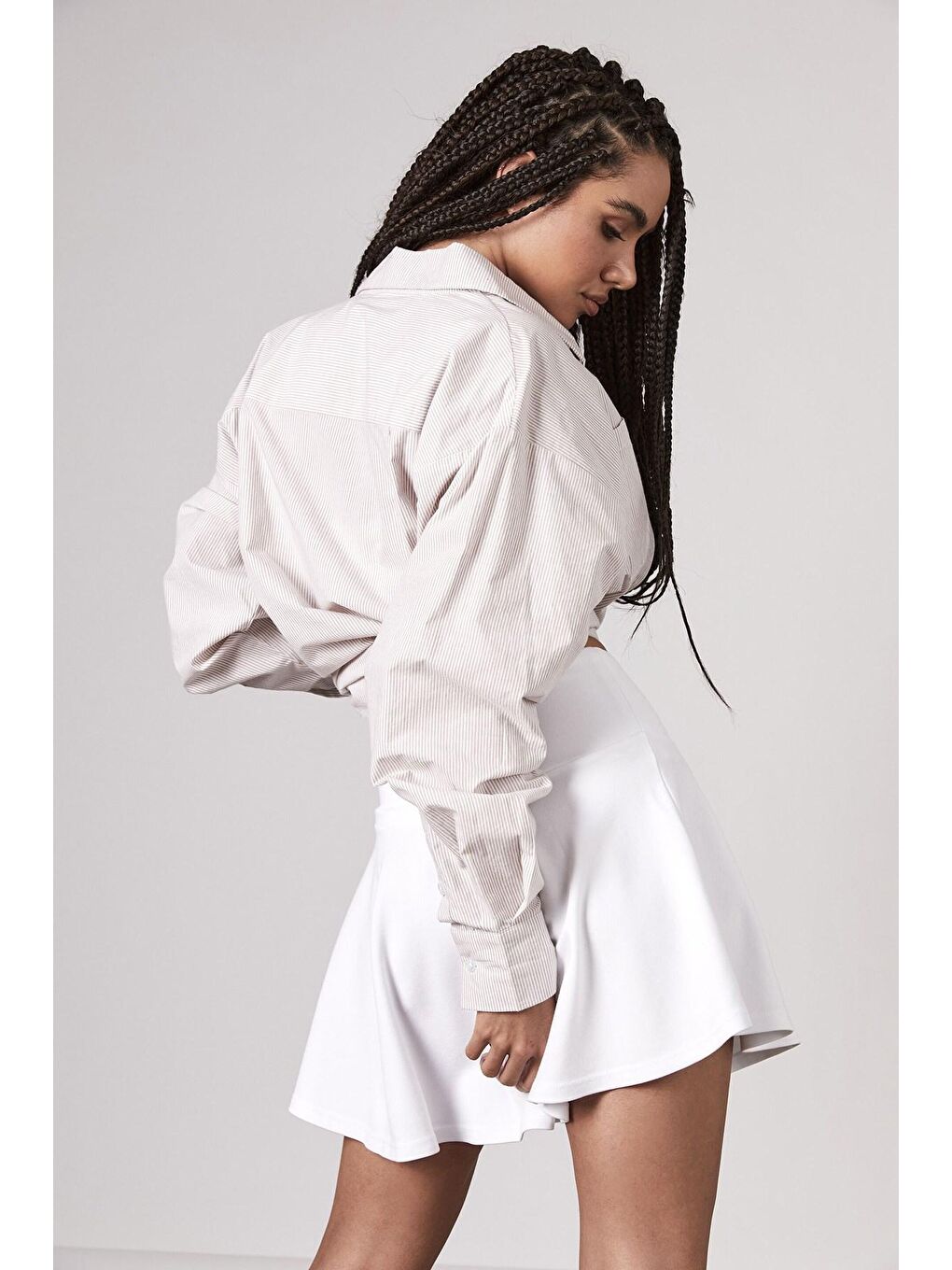 Kadın Beyaz Basic Kısa Tenis Etek Mg1456-3