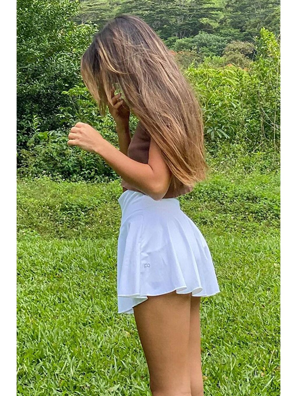 Kadın Beyaz Basic Kısa Pileli Tenis Etek Mg1457-1