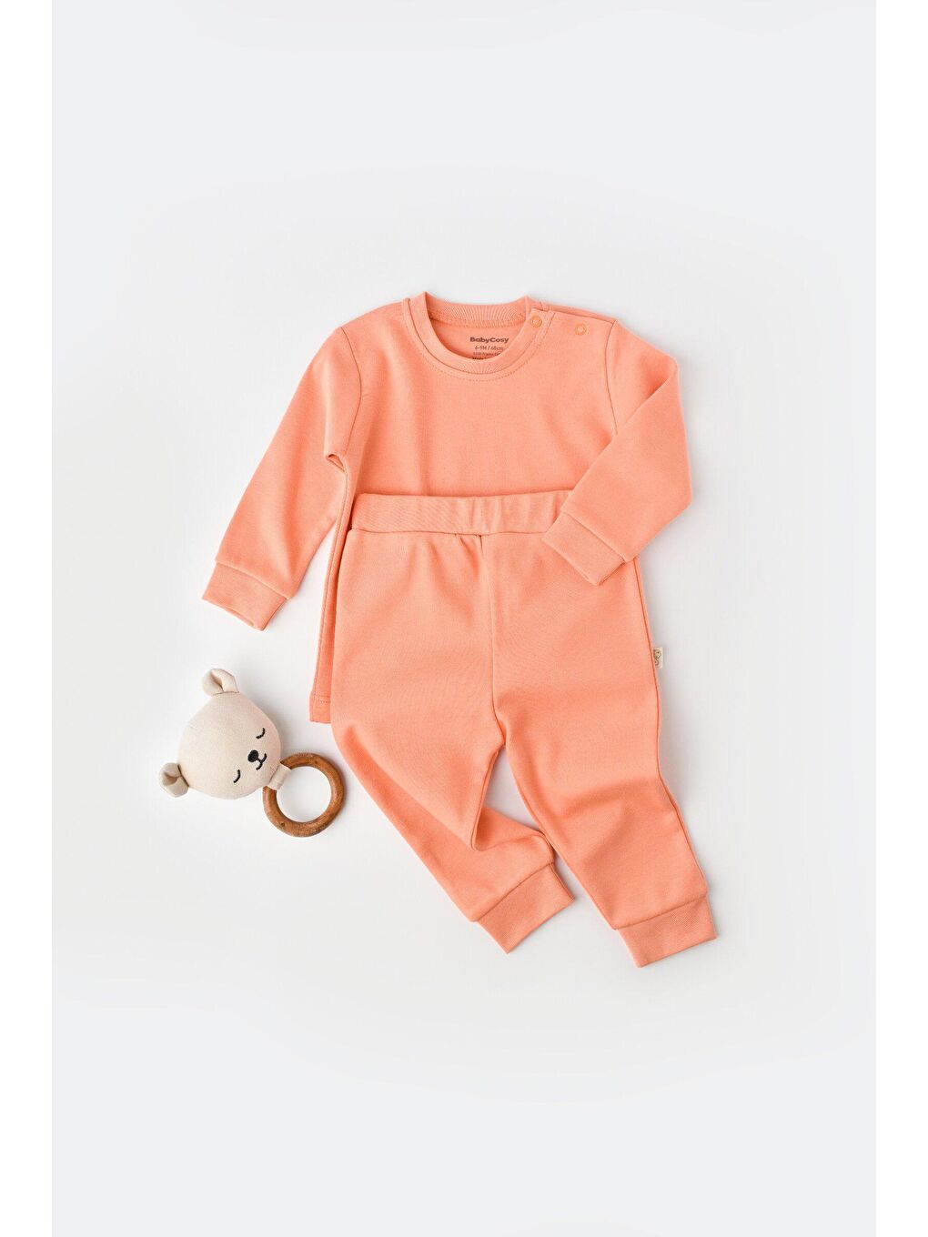 BabyCosy Organic Wear Açık Pembe Pantolon & Badi Set - 4