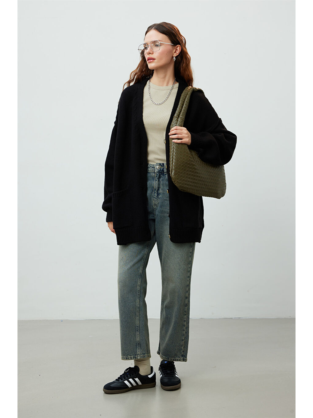 Frances Örgü Büyük Çanta Yeşil-1