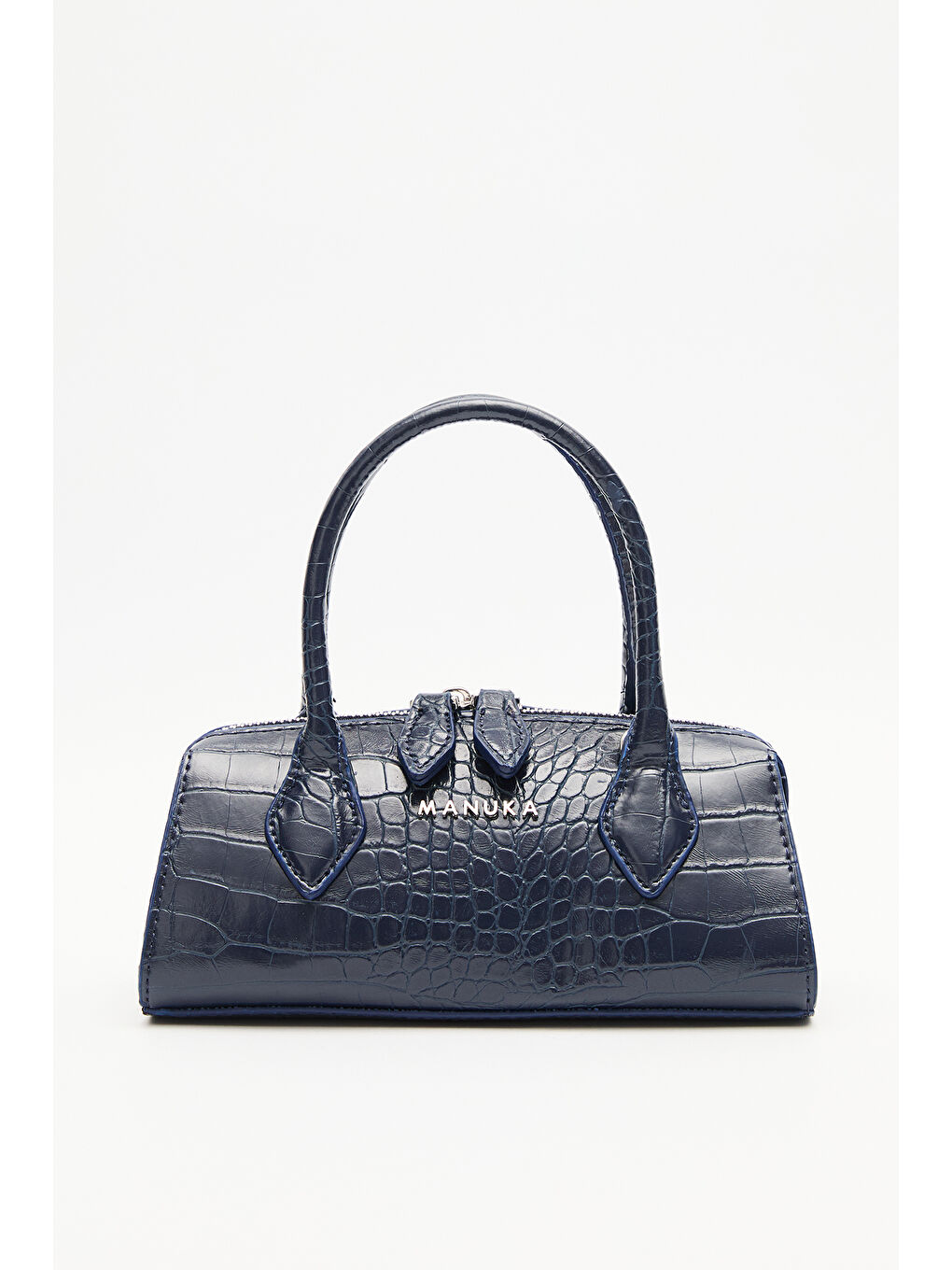 Dokulu Deri Mini Çanta Lacivert-2