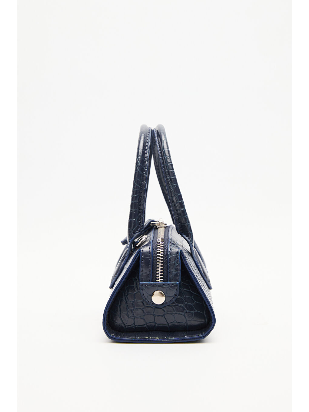Dokulu Deri Mini Çanta Lacivert-5