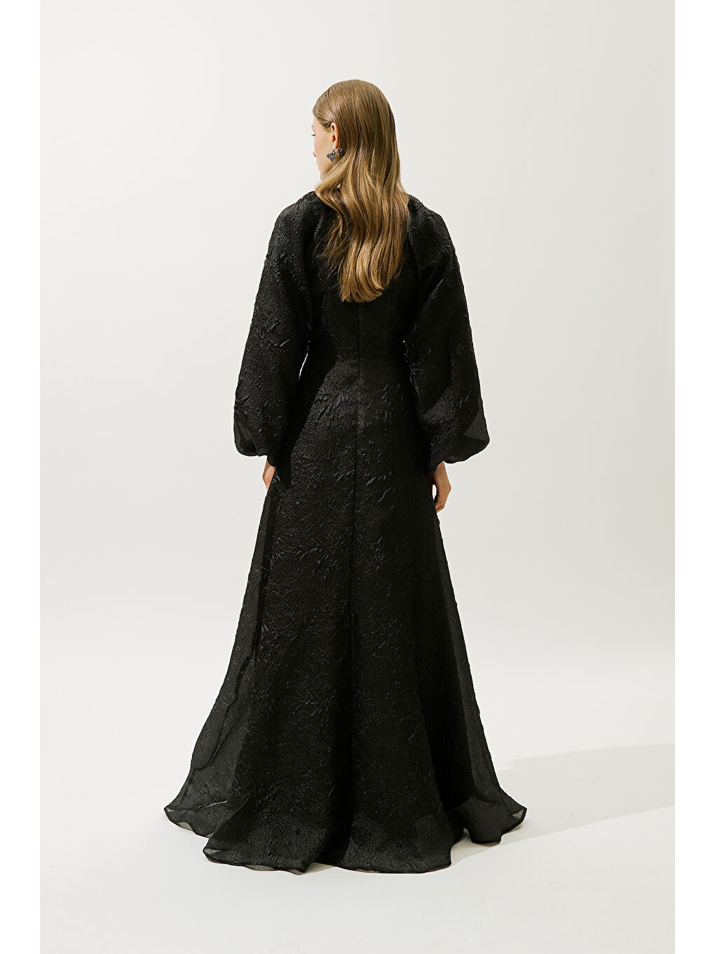 Jakar Organze Abiye Elbise Siyah-5