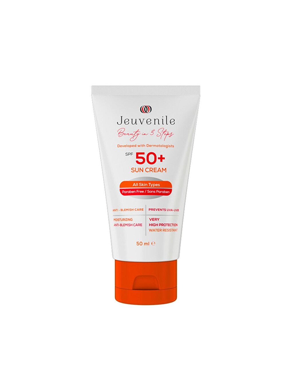 Jeuvenile Beyaz SPF 50+ Leke Karşıtı Yüksek Koruma Güneş Bakım Kremi